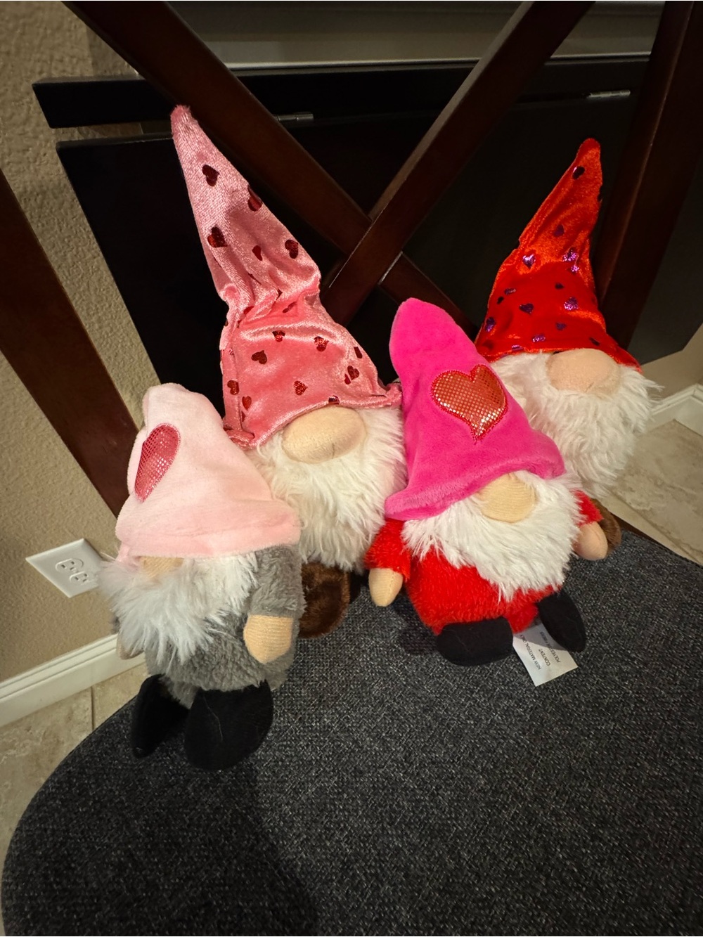Plush Valentine's Gnomes- Pink & Red Hat love hearts